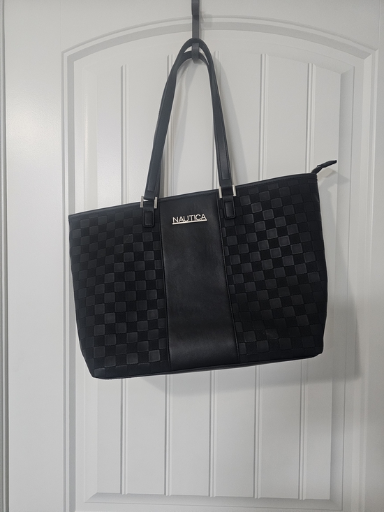 Nautica Handbags - Nautica Black Checker Tote Bag